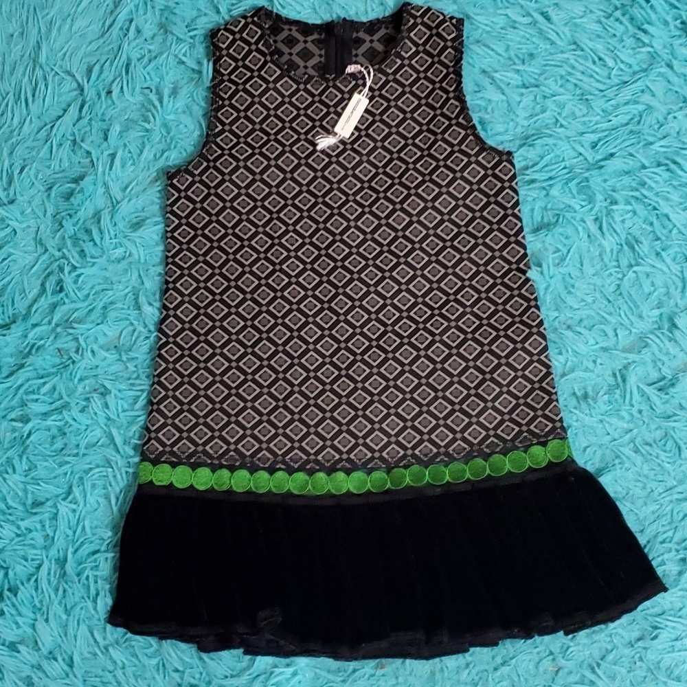 Rocco Barocco Velvet pleated Sleeveless Dress NWOT
